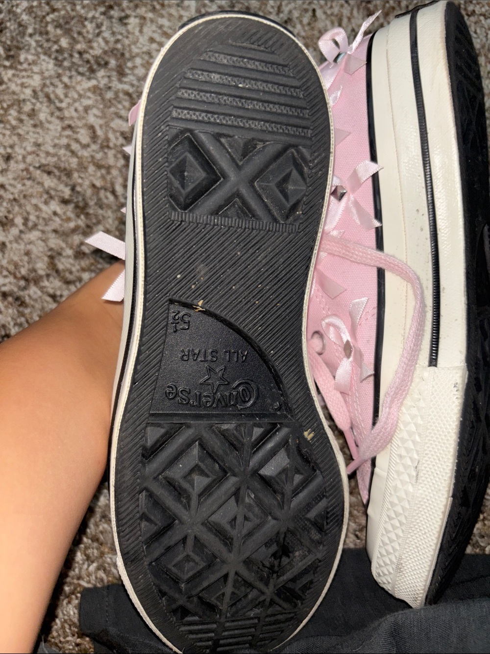 Pink High-Top Ribbon Accent Converse - Picture 5 of 5